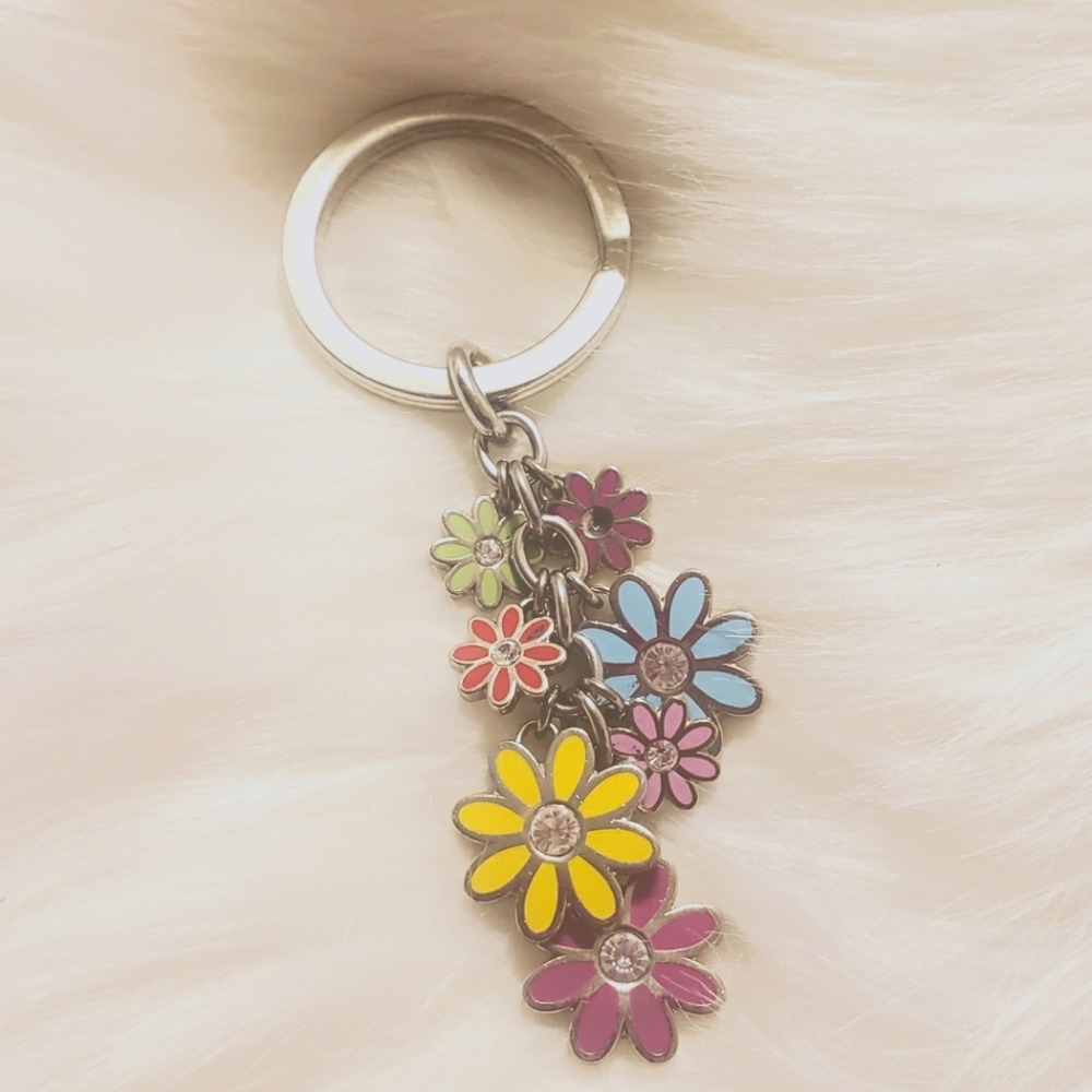 Coach Floral Daisy Keychain